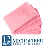 Dan River 100% Microfiber Washcloth Pack of 12 Household & Automotive Cleaning Cloth White Colors, 12x12in