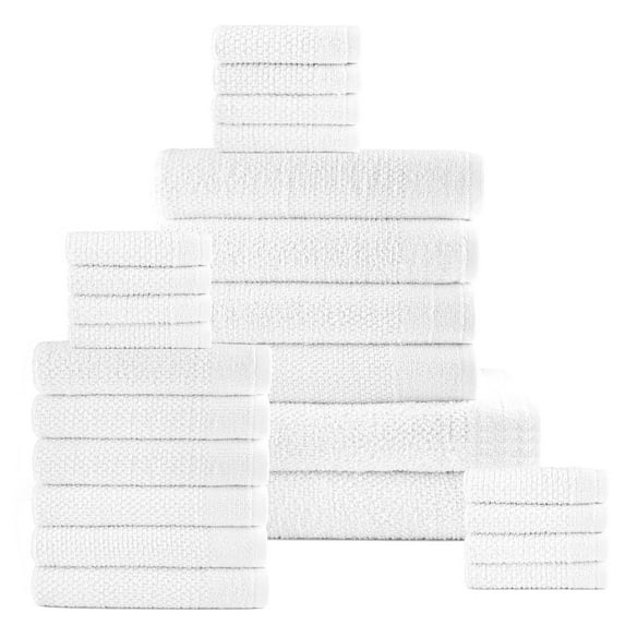 Dan River 24 Piece Popcorn Cotton Bath Towel Set