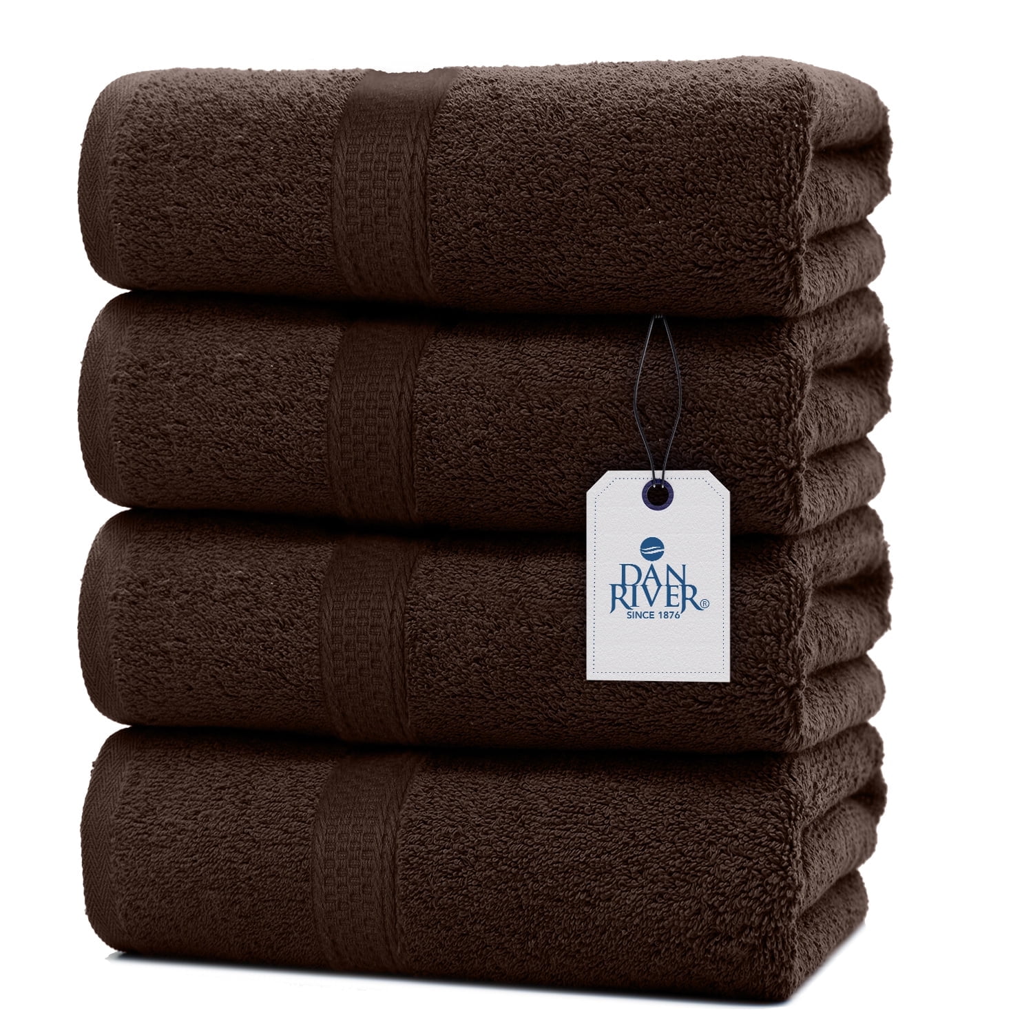 Dan River 100% Cotton Luxury Bath Towel Pack of 4 Ultra Soft Quick ...