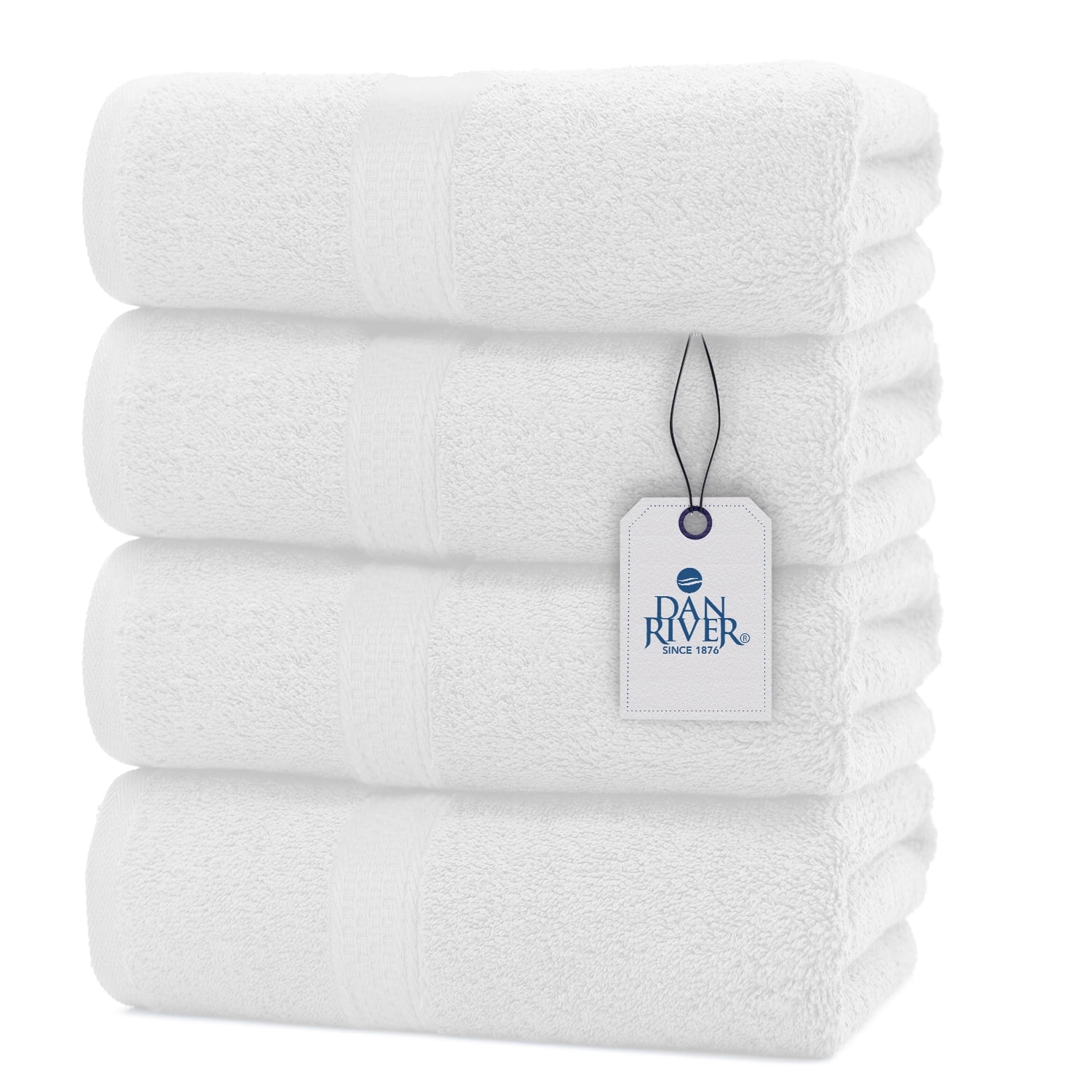 Dan River 100% Cotton Luxury Bath Towels Pack of 4 27x54 Inches Ultra ...