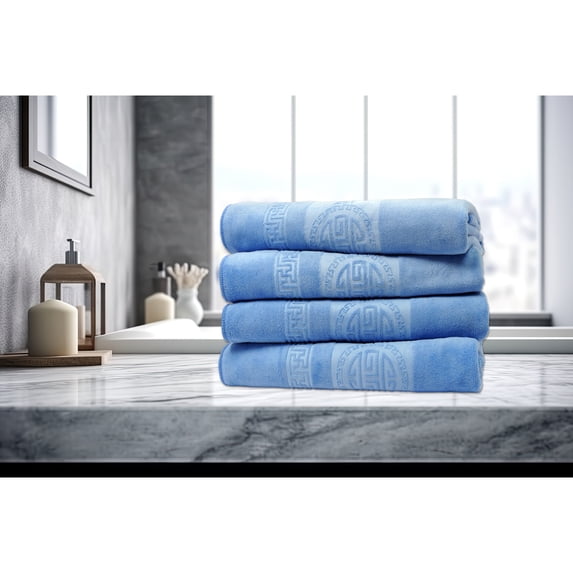 Dan River 4 Piece Embossed Microfiber Bath Towel Set