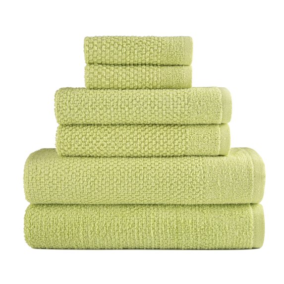 Dan River 6 Piece Popcorn Cotton Bath Towel Set