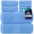 thumbnail image 1 of Dan River 8 Piece Towel Set Soft Quick Drying Cotton Bath Towel For Gym, Spa and Bathroom - Medium Blue, 1 of 11