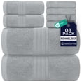 thumbnail image 1 of Dan River 8 Piece Towel Set Soft Quick Drying Cotton Bath Towel For Gym, Spa and Bathroom - Silver, 1 of 11