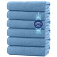 thumbnail image 1 of Dan River Bath Towel 6 pack 22x44 in Ultra Soft Quick Drying Cotton Towel - Medium Blue, 1 of 7