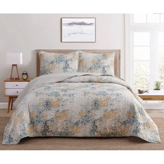 Dan River Reversible Printed Quilt Set (3 Piece)