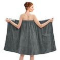 thumbnail image 1 of Dan River Shower Wrap With Pocket Pack of 1 Lightweight Terry Cotton Bath Towel Wrap - Gray, 32X60in, 1 of 7
