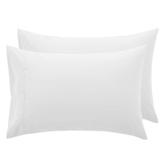 Dan River Standard Pillowcase White Set of 2 with Envelope Closure Jersey Knit Cotton Ultra Soft Breathable - 20x30 in