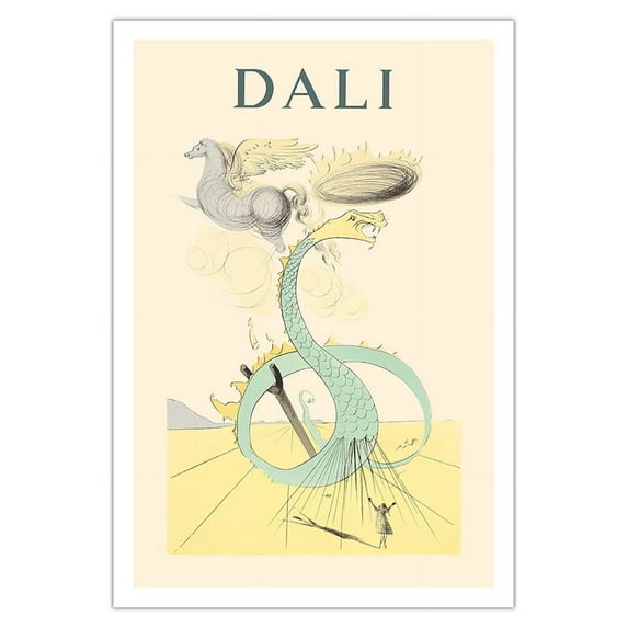 Dan - from The Twelve Tribes of Israel Suite - Vintage Drypoint Etching by Salvador Dali c.1972 - Fine Art Matte Paper Print (Unframed) 30x44in