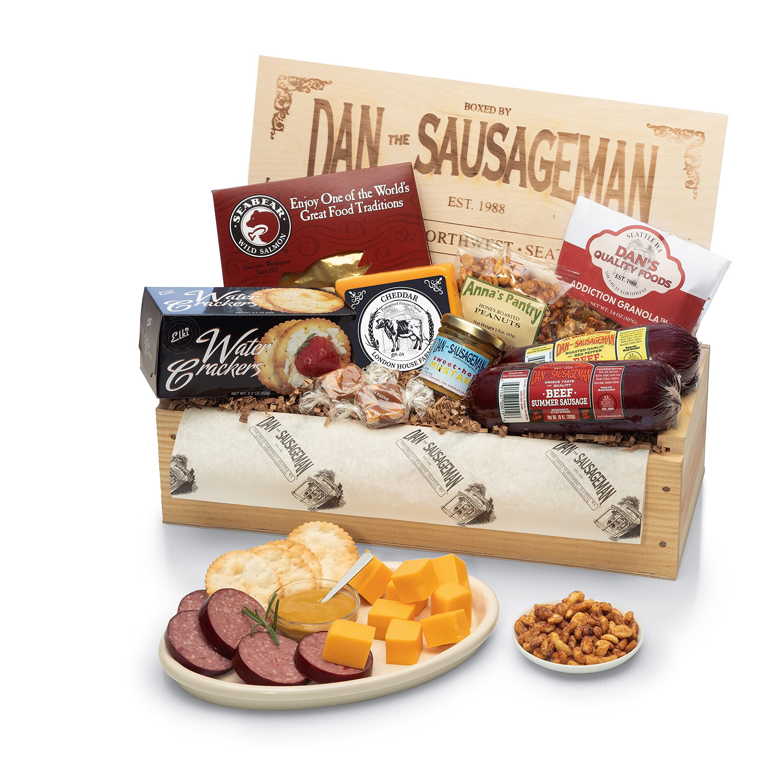 Dan the Sausageman's Deluxe Gift Box Featuring Summer Sausage, Smoked ...