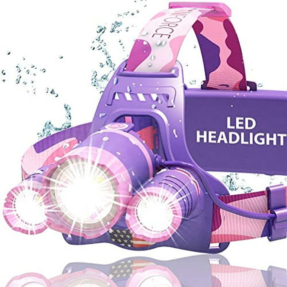 DanForce Headlamp, Ultra Bright Rechargeable LED Headlamp,CREE 1080 Lumens,Zoomable Head Lamp Flashlight. Headlight USB Rechargeable, IPX45 HeadLamps for Camping, Outdoors,Red Light Include