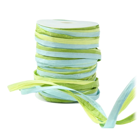 DanLingJewelry 1 Roll 109.36 Yards/100 Meters Colorful Raffia Grass Paper Ribbon Packing Paper Twine for Christmas Wedding Party DIY Handmade Craft Weaving Bouquets Present Decoration
