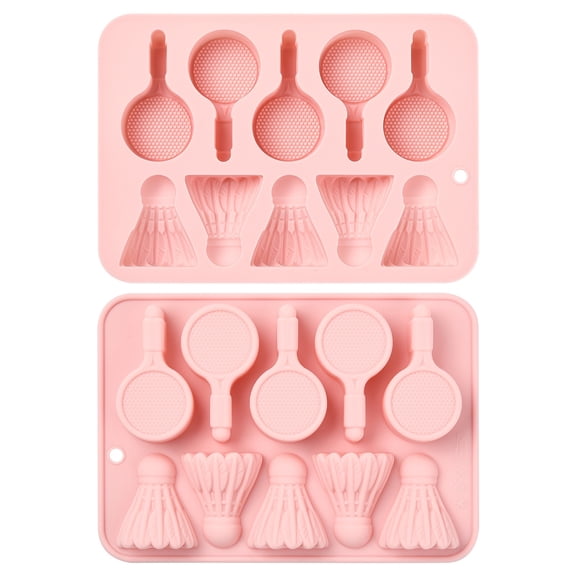 DanLingJewelry 2Pcs Sports Theme Badminton Racket Shaped Silicone Baking Molds for DIY Chocolate Candy Jelly Cake Soap Making