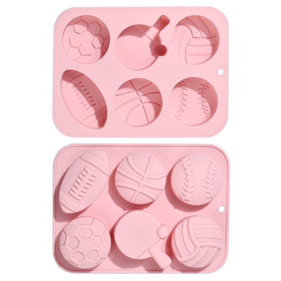 DanLingJewelry 2Pcs Sports Theme Football Basketball Volleyball Tennis Rugby Silicone Baking Molds for DIY Party Cake Jelly Chocolate Candy Decor