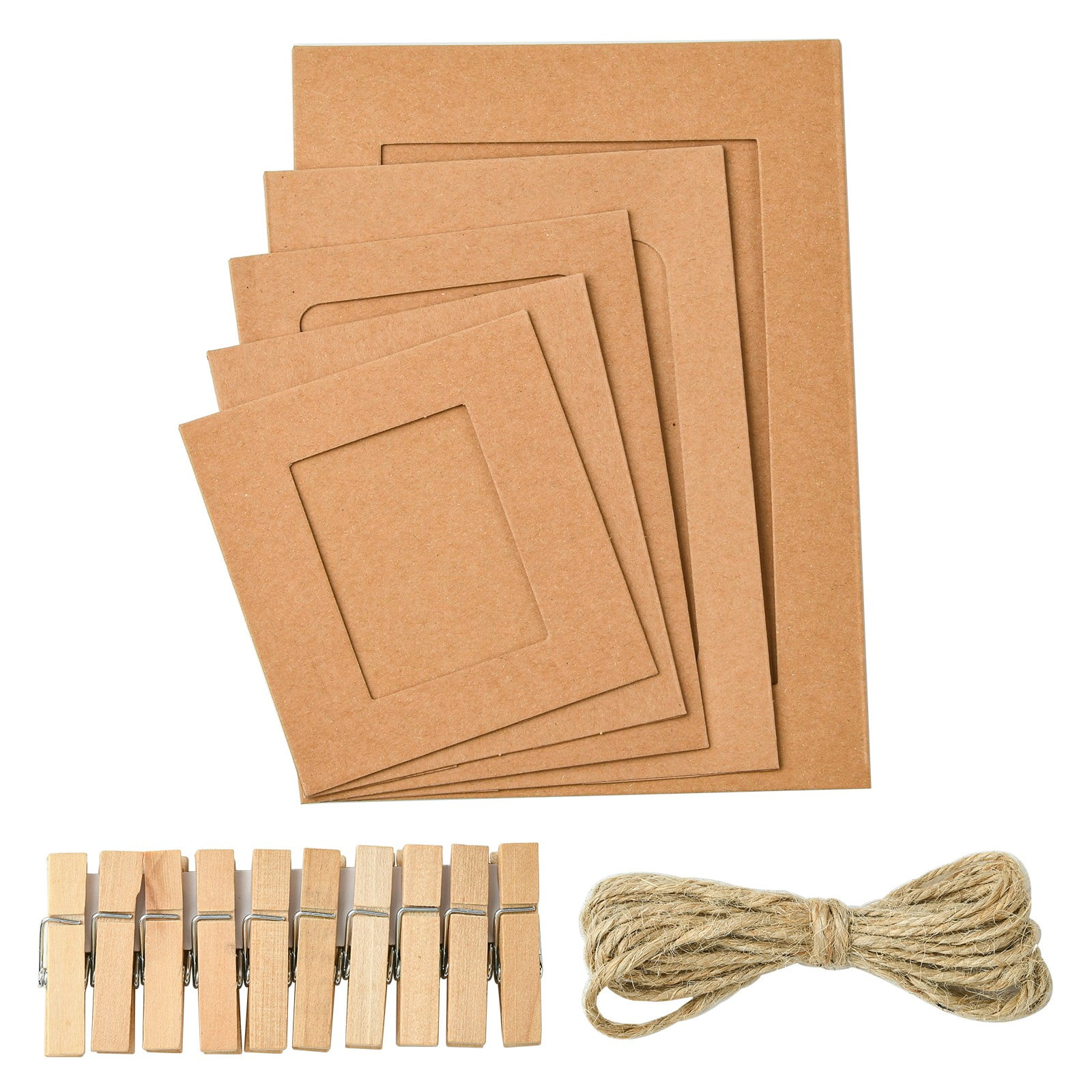 DanLingJewelry 50Pcs Kraft Paper Photo Frames with Rope & Clips ...