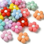 DanLingJewelry Colorful Flower Silicone Spring Beads for Crafting Jewelry Making, 20 Count