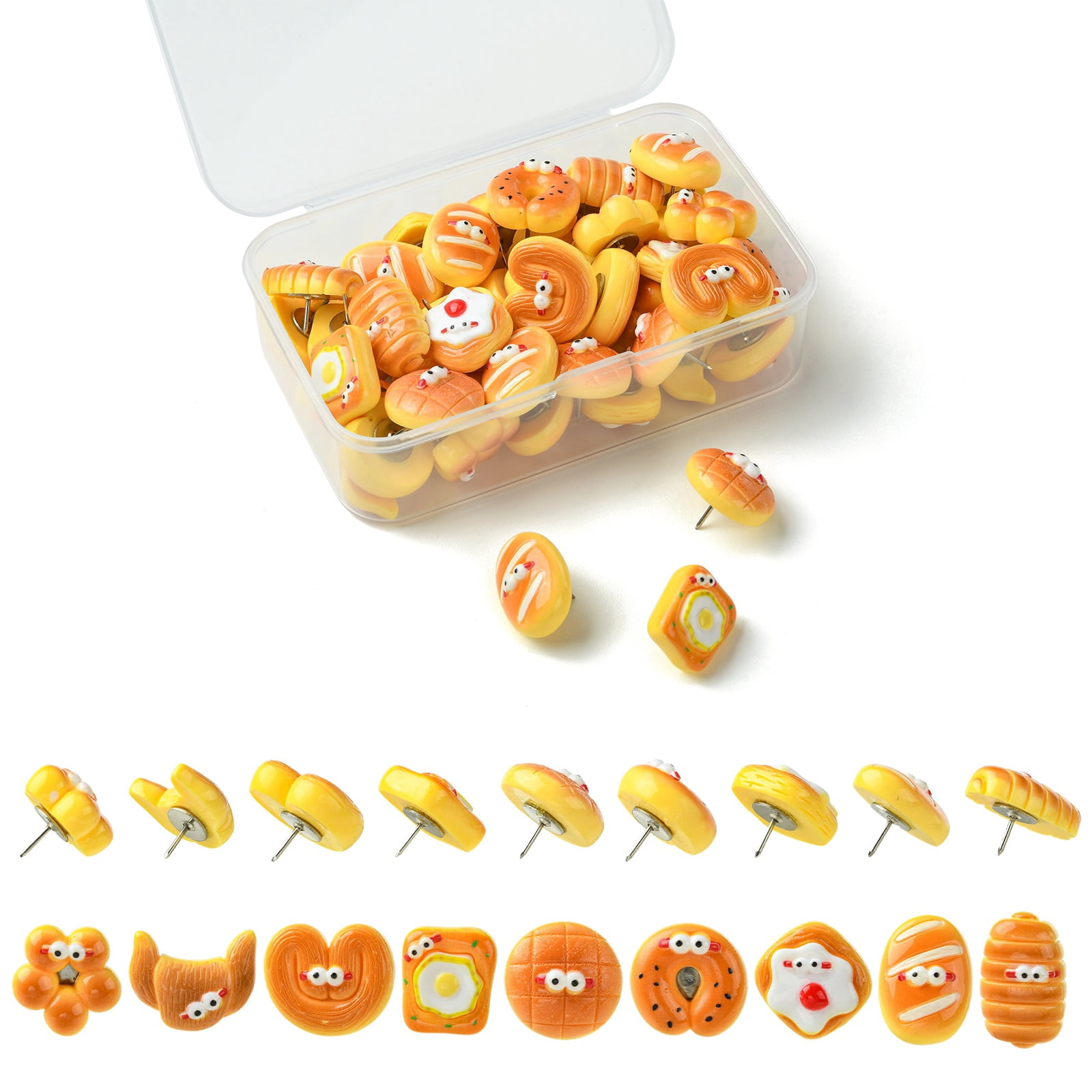 DanLingJewelry Cute Food Push Pins for Cork Board, 50 Pcs Decorative ...