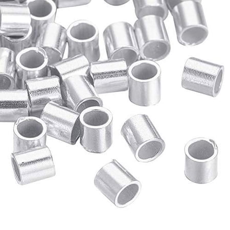 DanLingJewelry Sterling Silver Crimp Beads for Jewelry Making, 2mm, 50 Count