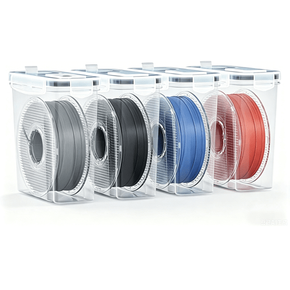 DanYee Filament Storage Box - 4 Pack Filaments Container for 3D Printing Filaments Sealing and Protection with Desiccant&Cleaning Cloth ,Water-Proof and Dust-Proof 4.0L/1KG