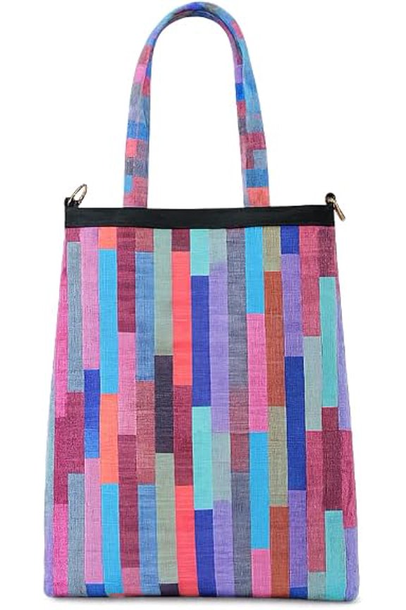 Dana Beem Saekdong Shoulder Bag, Korean-Inspired Colorful Tote Handbag, Embossed Texture Purse with Adjustable Strap, Large Shoulder Bag, Linen Pattern 13.4 x 10.2 x 3.1 in
