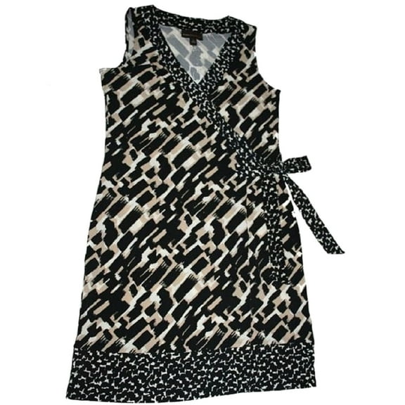 Dana Buchman Woman's Wrap Dress Brushstroke Faux Size (Small)