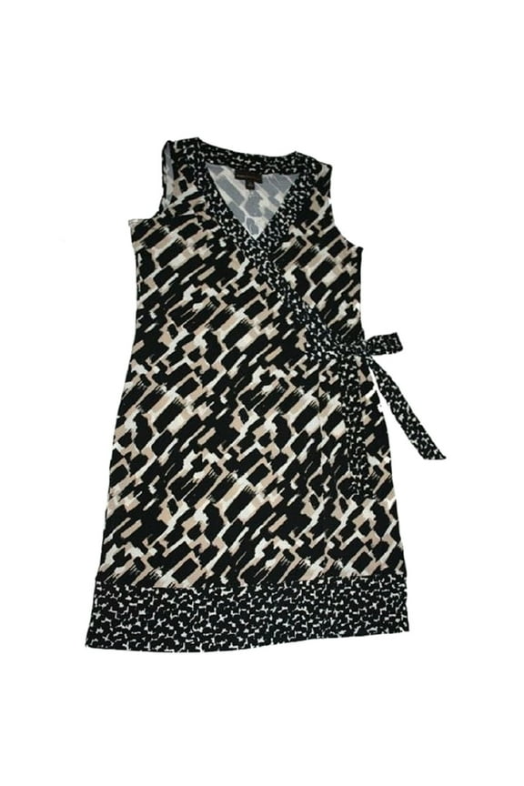 Dana Buchman Woman's Wrap Dress Brushstroke Faux Size (Small)