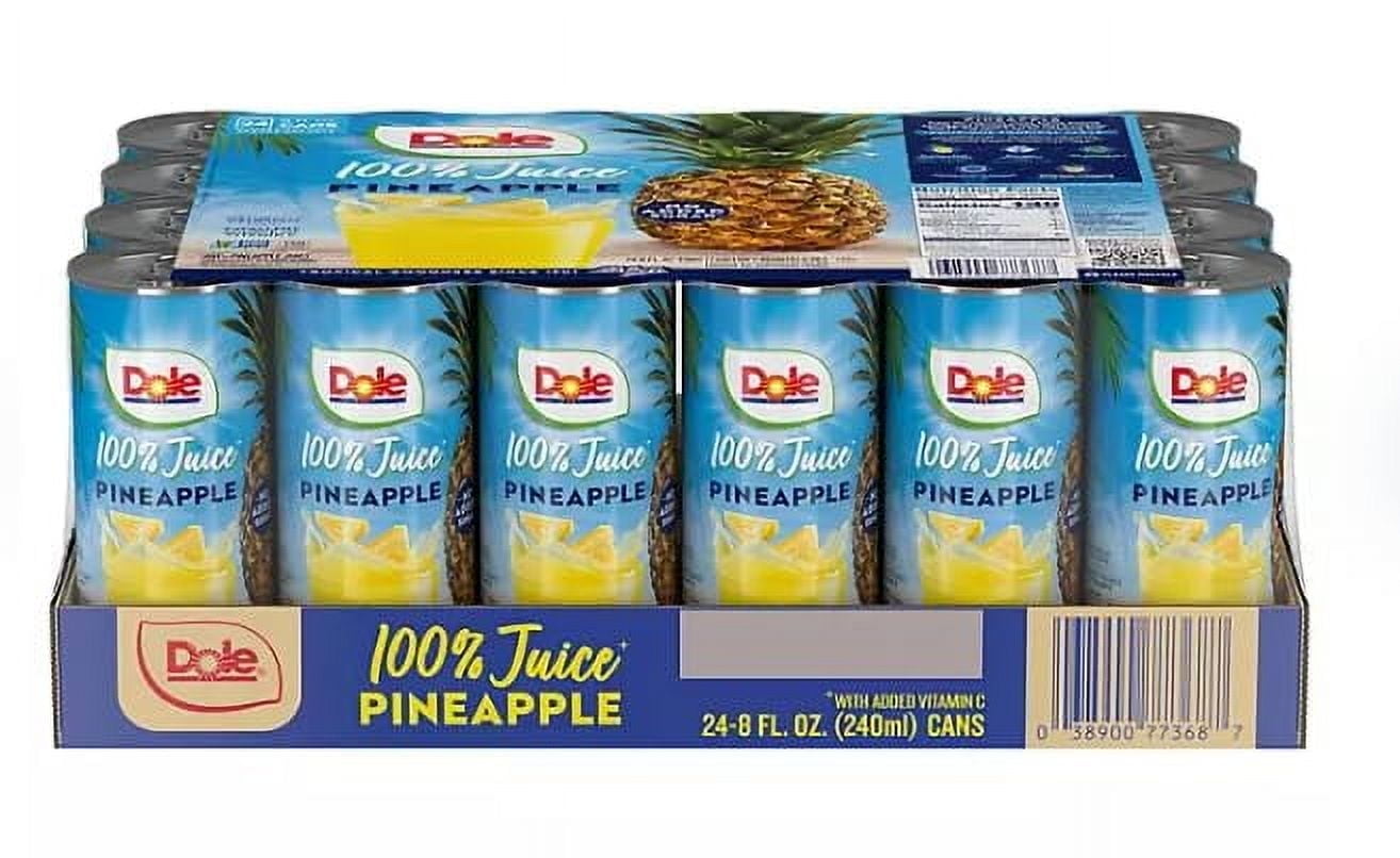 Dole 100% Pineapple Juice, 8 fl. oz., Pack of 24)