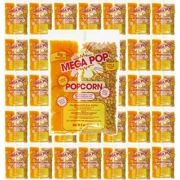 Dana Market - Gold Medal Mega Pop Popcorn with Oil and Salt Kits - bag 8 oz. (Pack of 36)