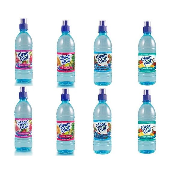Dana Market - Variety Clear Fruit 16.9 oz (PACK OF 8) Island and Breeze, Fruit Punch, Red Raspberry, Strawberry Watermelon 16.9 fl Oz.