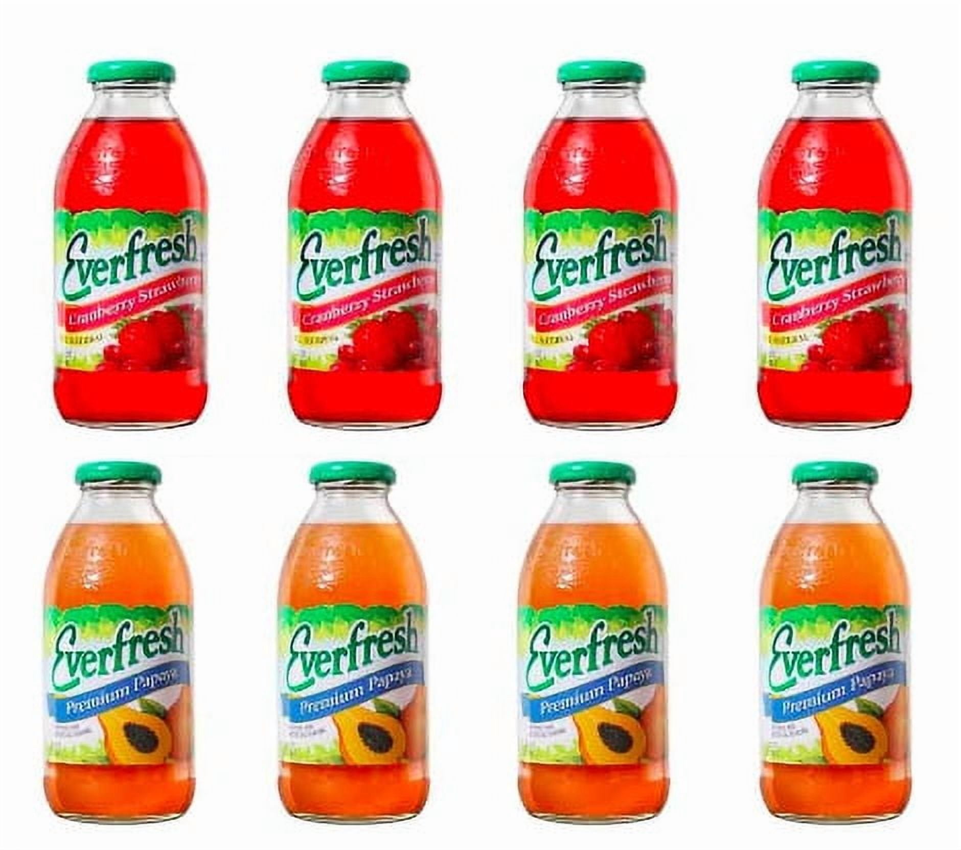 Dana-Market Variety Everfresh Juice 16 oz. (Pack of 8) Everfresh Cranberry Strawberry & Everfresh Premium Papaya