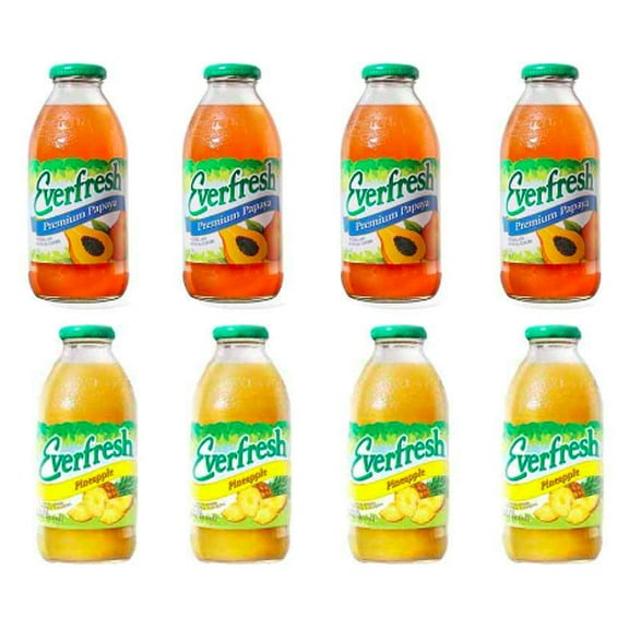 Dana-Market Variety Everfresh Juice 16 oz. (Pack of 8) Everfresh Premium Papaya & Everfresh Pineapple Juice