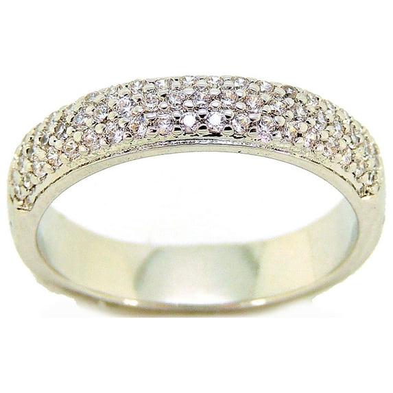 Dana Pave Anniversary Wedding Band Cubic Zirconia Womens Ginger Lyne Collection