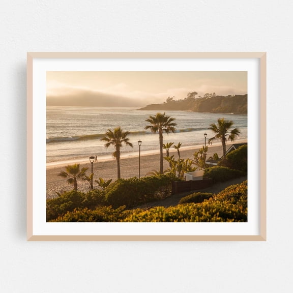 Dana Point California Beach Sunset Palm Tree Coast Fine Art Seascape Tropical Ocean Poster Unframed Paper Print