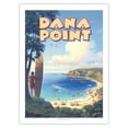 thumbnail image 1 of Dana Point California - Surfing Spot - Vintage Travel Poster by Kerne Erickson - Fine Art Matte Paper Print (Unframed) 24x32in, 1 of 4