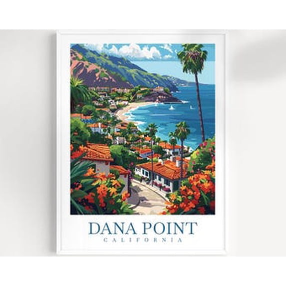 Dana Point Food Dana Point California Travel Wall Art Print, Coastal Seaside Home Decor ...