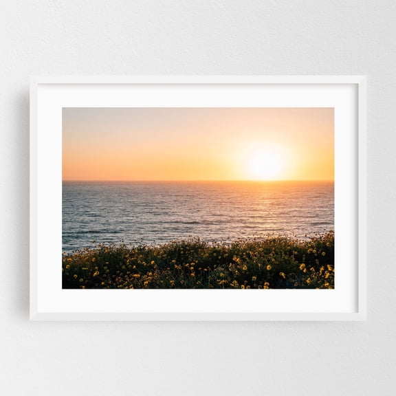 Dana Point Headlands 01 - Dana Point California Photography Sunset Ocean Seascape Coast Beach Nature Scenic White Framed Wall Art Print 5 x 7 inches