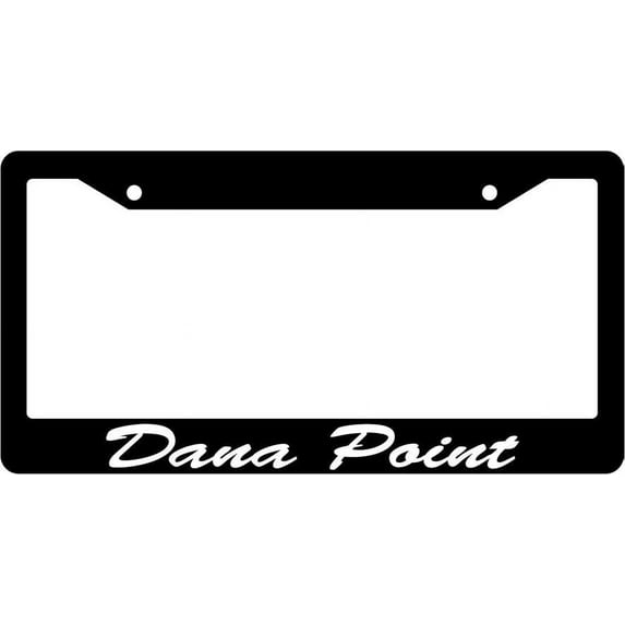 Dana Point Script Black Plastic License Plate Frame EBS