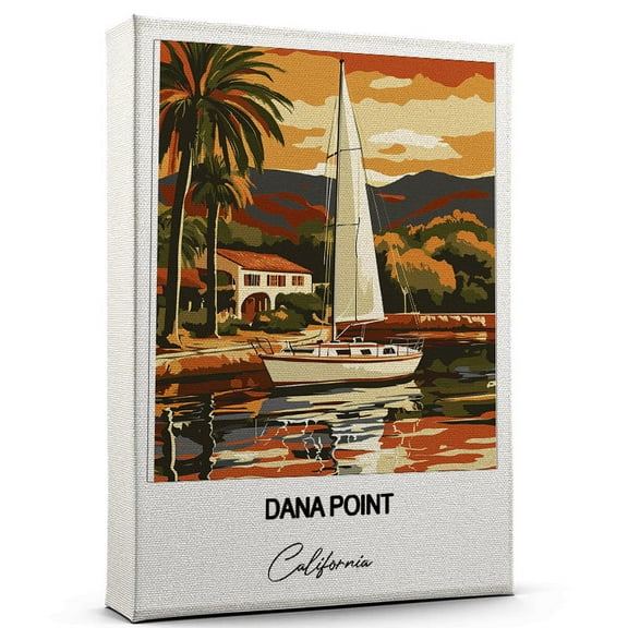 Dana Point Travel Art Canvas – Modern Wall Art Inspired by California Canvas – Great Gift for Travel Lovers – Ready to Hang
