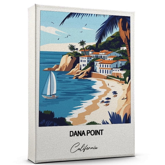 Dana Point Travel Print on Canvas – California Canvas – Great for Travel Enthusiasts, Perfect for Home & Office Decor