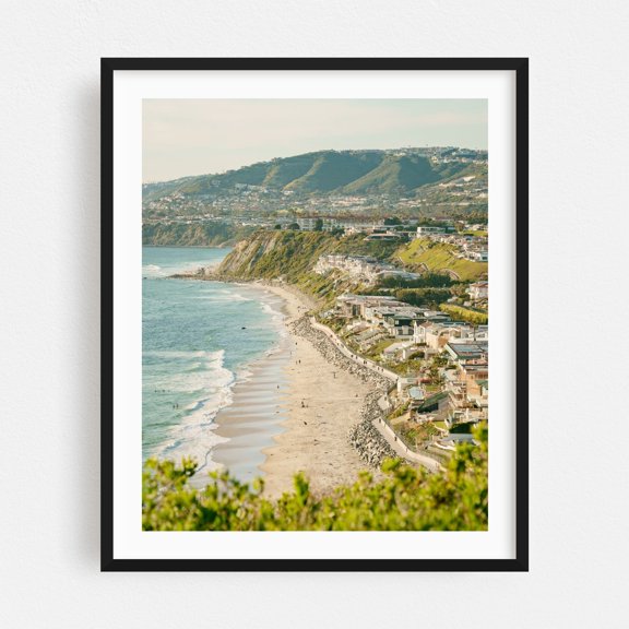 Dana Strands Beach 02 - Dana Point California Photography Coast Beach Ocean Beach House Landscape Seaside Scenic Black Framed Wall Art Print 6 x 8 inches