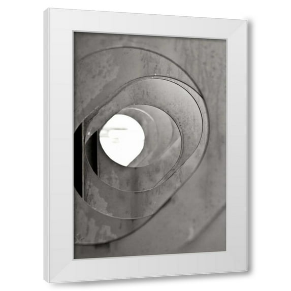 Dana Styber 11x14 White Modern Wood Framed Wall Art Titled - Oval Fractals III