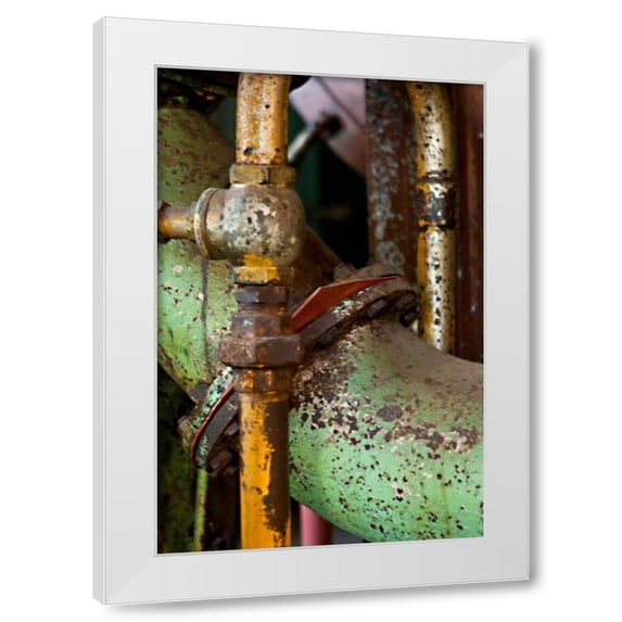 Dana Styber 13x18 White Modern Wood Framed Wall Art Titled - Gasket and Valve