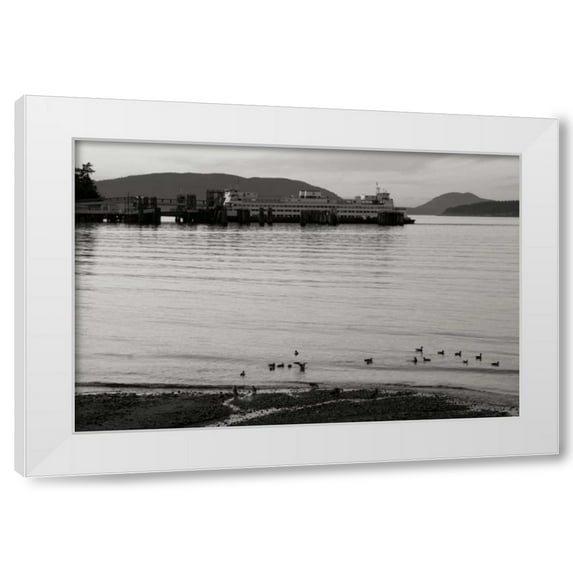 Dana Styber 18x13 White Modern Wood Framed Wall Art Titled - San Juan Ferry Dock I