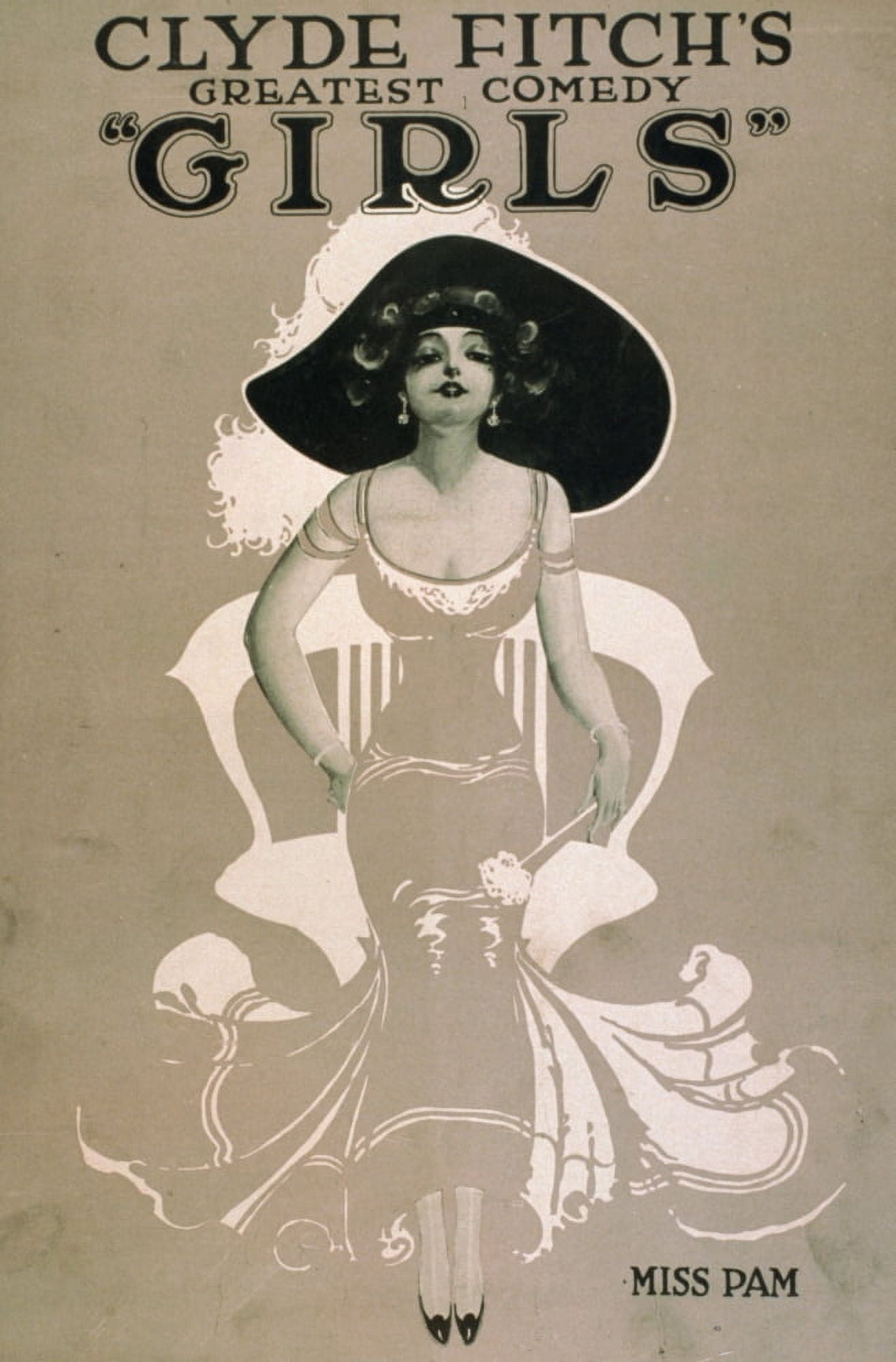 Dana T Bennett Co Clyde Fitchs Greatest Comedy Girls c1910 Miss Pam Canvas Art - Dana T Bennett Co (18 x 24)