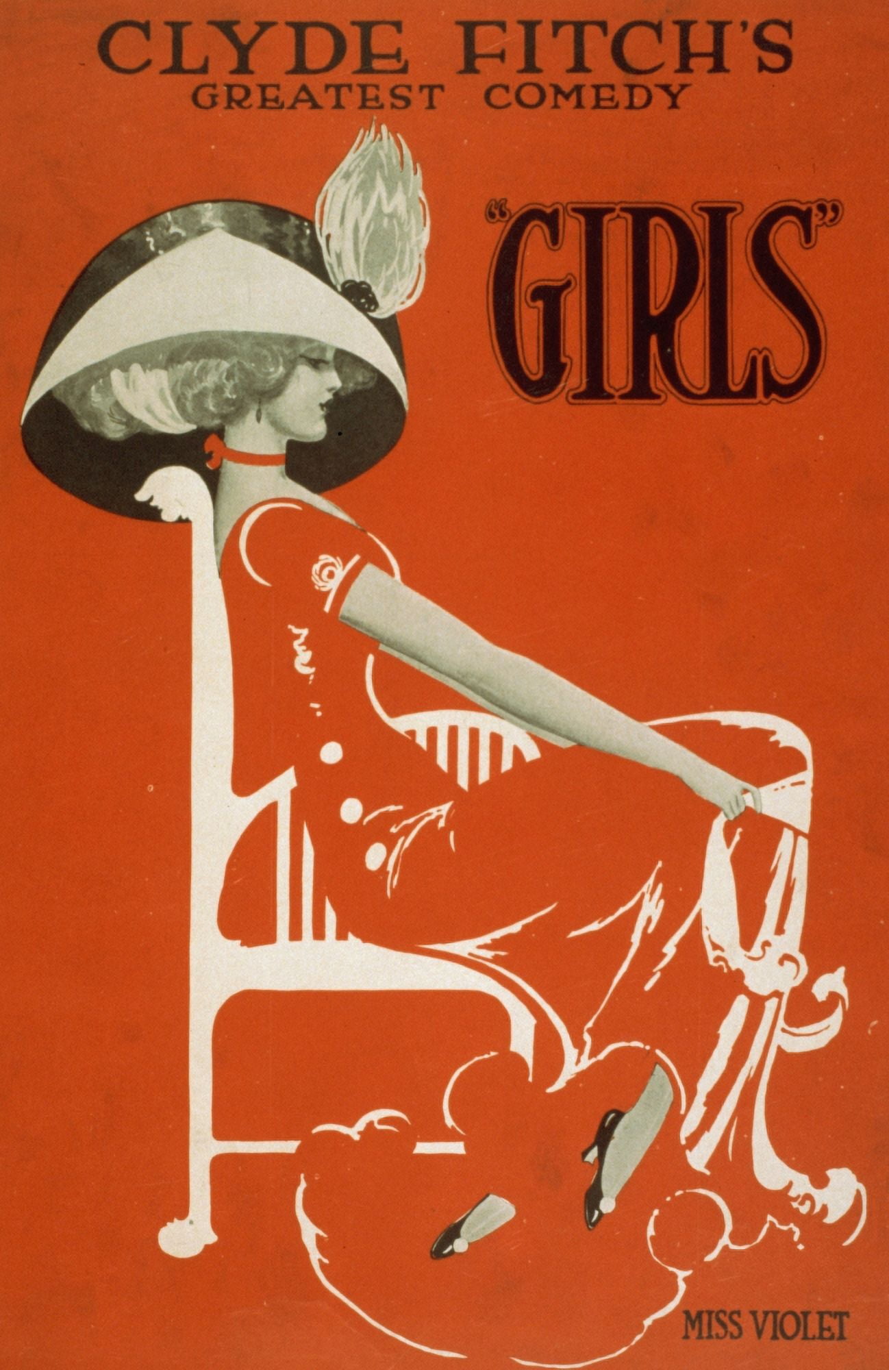 Dana T Bennett Co Clyde Fitchs Greatest Comedy Girls c1910 Miss Violet Canvas Art - Dana T Bennett Co (24 x 36)