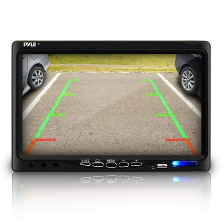 Dana Trading Pyle Car Backup Camera Rearview Mirror Screen Reverse Parking Sensor 7" LCD Screen Monitor Distance Scale Line Waterproof Night Vision 170 Wide Angle Lens Wireless Remote Control HD