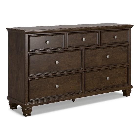 Ashley Furniture Danabrin solid wood 7-drawer dresser in brownish cherry finish
