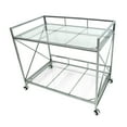 thumbnail image 1 of Danae Industrial Modern Iron and Glass Bar Cart Silver, 1 of 8