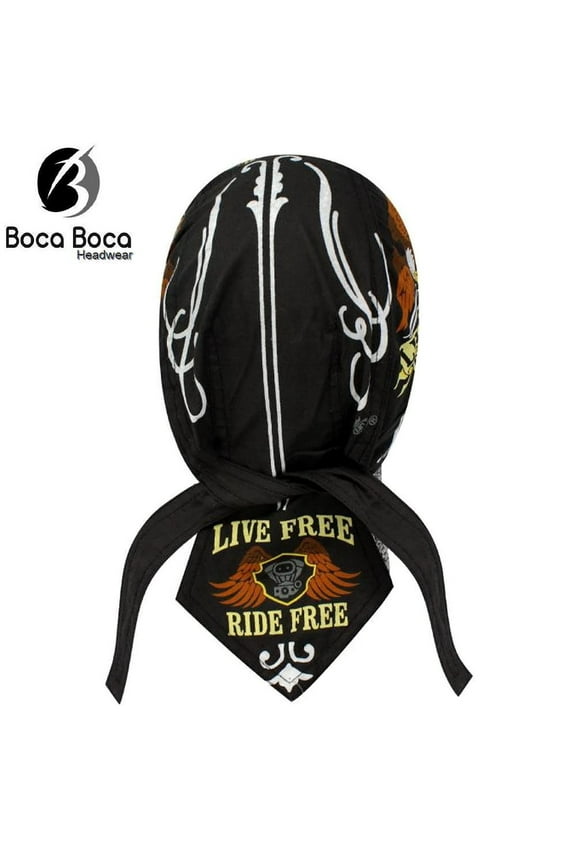 Live Free Ride Free Headwrap Doo Rag Skull Cap
