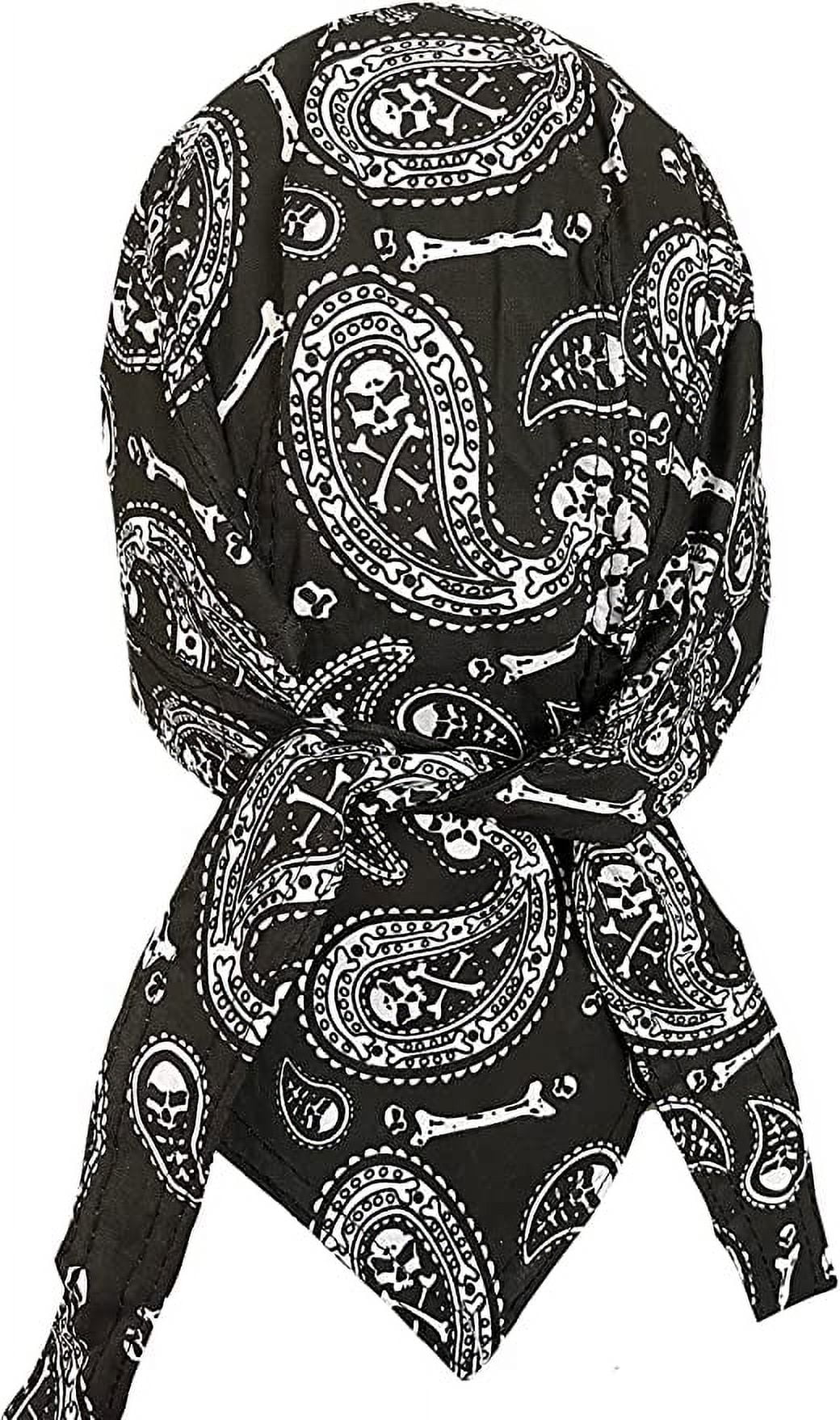 Danbanna Paisley Black Skull Cap Head Wrap Skullu